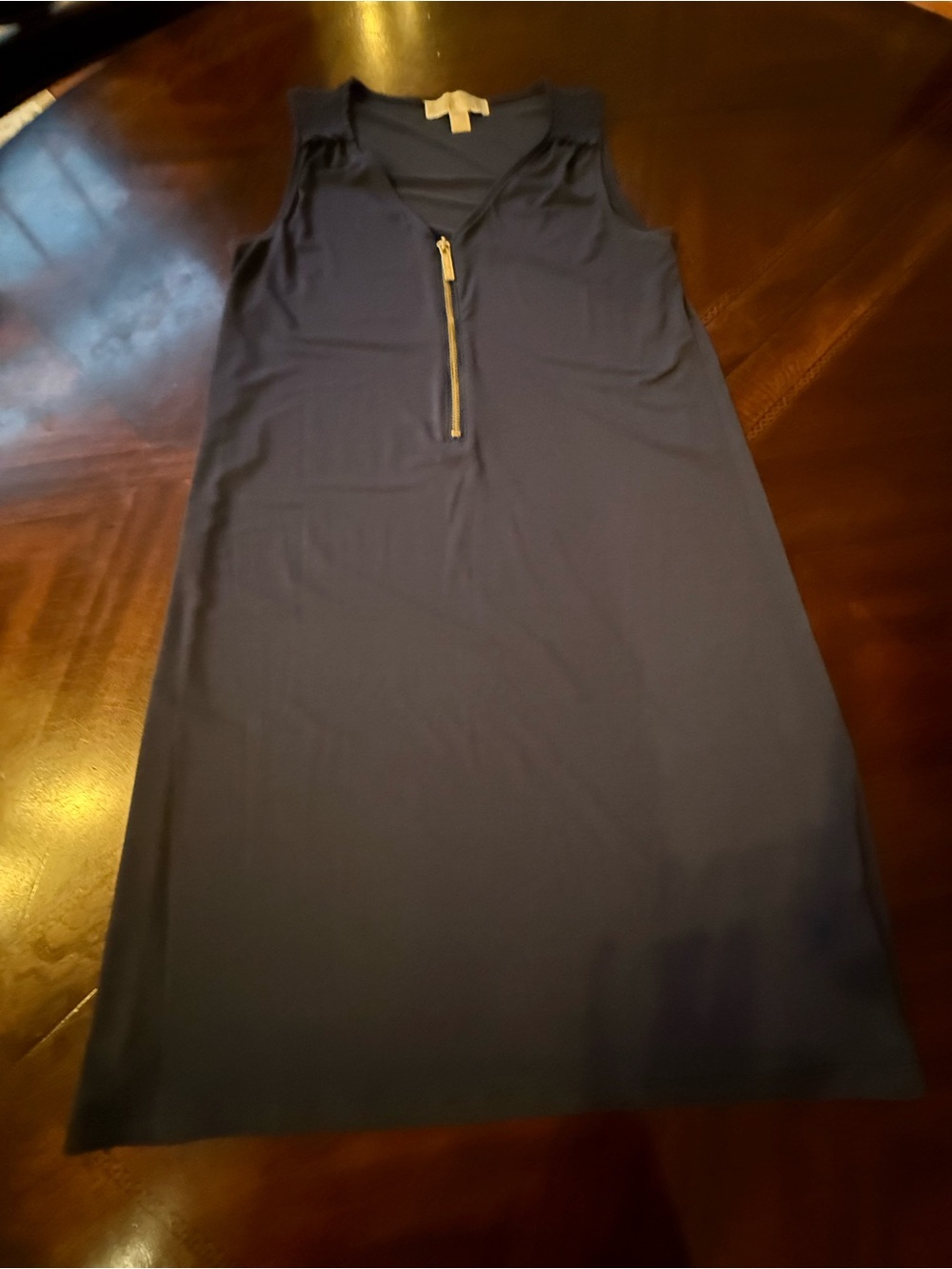 Michael Kors Navy Blue Matte Jersey Sleeveless Dress Size XS